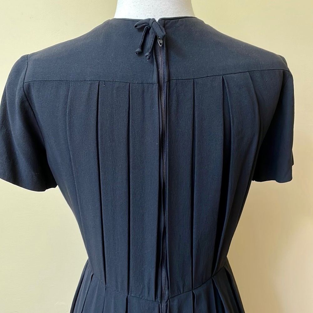 Vintage Neiman Marcus Black Pleated Dress - Picture 4 of 14